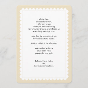 Scalloped Edge Second Marriage Wedding Invitation Kaart