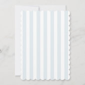 Scalloped Edge Timeless Blue Stripes Menu Card Kaart (Achterkant)