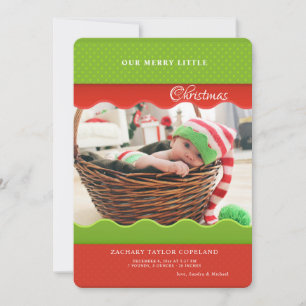 Scalloped Edges Photo Holiday Card Feestdagenkaart