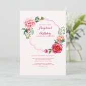 Scalloped Floral Invitation Kaart (Staand voorkant)