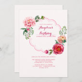 Scalloped Floral Invitation Kaart (Voorkant / Achterkant)