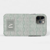 Scalloped Oceaan Golven iPhone Hoesje met Initiale (Achterkant (horizontaal))