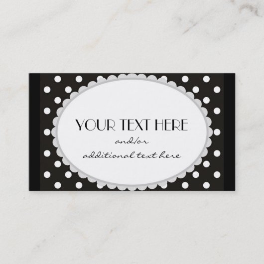 Scalloped Polka Dot Visitekaartje (Voorkant)