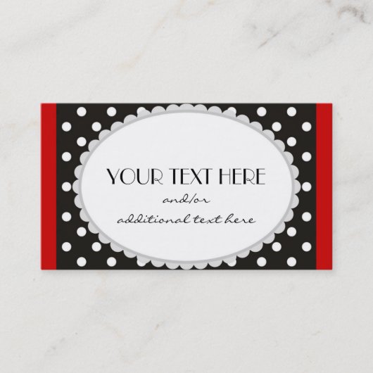 Scalloped Polka Dot Visitekaartje (Voorkant)