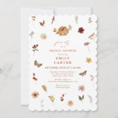 Scalloped Pumpkin Butterfly Floral Bridal Shower Kaart (Voorkant)