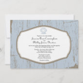 Scalloped Shell Rustic Beach Wedding Kaart (Voorkant)