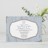 Scalloped Shell Rustic Beach Wedding Kaart (Staand voorkant)