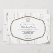 Scalloped Shell Rustic Beach Wedding Kaart (Voorkant)