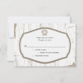 Scalloped Shell Rustic Beach Wedding RSVP (Voorkant)