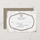 Scalloped Shell Rustic Beach Wedding RSVP (Voorkant / Achterkant)