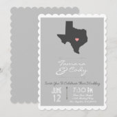 Scalloped Silver Grey Texas Huwelijksuitnodiging Kaart (Voorkant / Achterkant)
