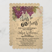 Scalloped Vineyard Waterverf Proost tot 60 jaar Kaart (Voorkant / Achterkant)