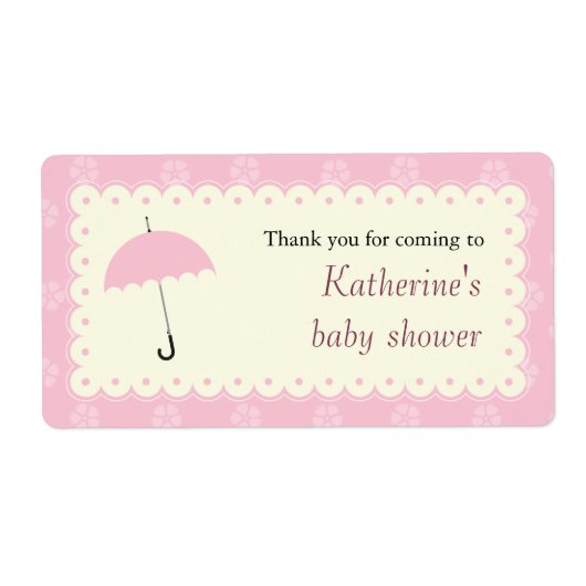 Scaloped Lace Baby shower Label (Voorkant)