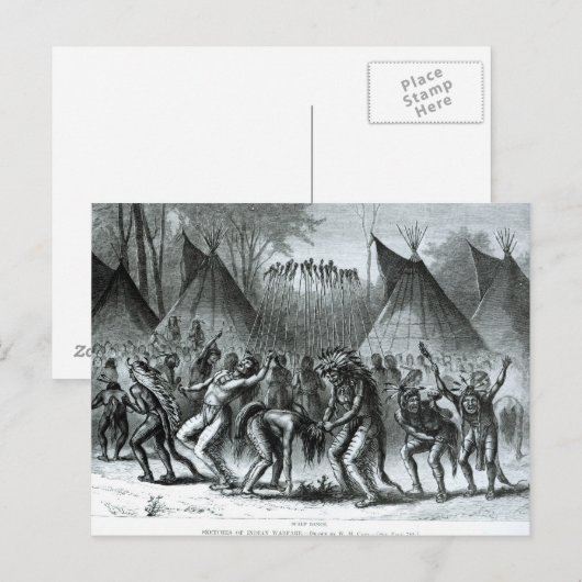 Scalp Dance van 'Schetsen van de Indiase Oorlog' Briefkaart (Voorkant / Achterkant)