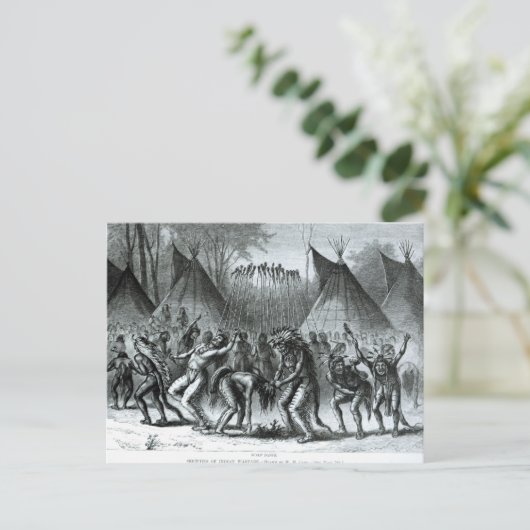 Scalp Dance van 'Schetsen van de Indiase Oorlog' Briefkaart (Staand voorkant)