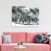 Scalp Dance van 'Schetsen van de Indiase Oorlog' Canvas Afdruk (Insitu (Woonkamer))