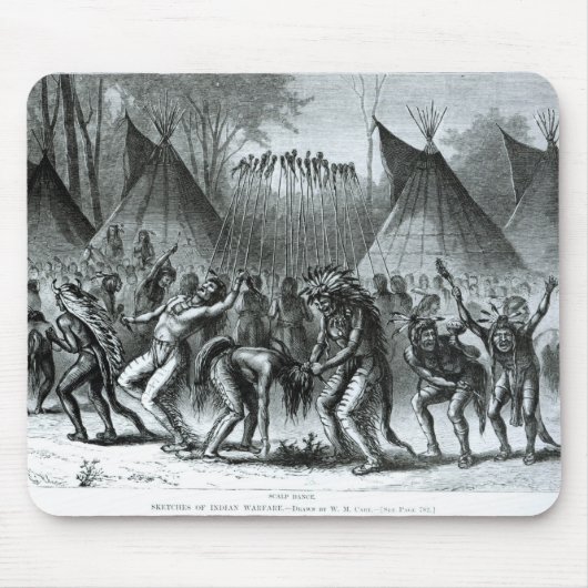 Scalp Dance van 'Schetsen van de Indiase Oorlog' Muismat (Voorkant)