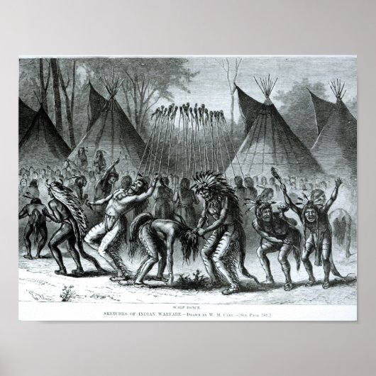 Scalp Dance van 'Schetsen van de Indiase Oorlog' Poster (Voorkant)