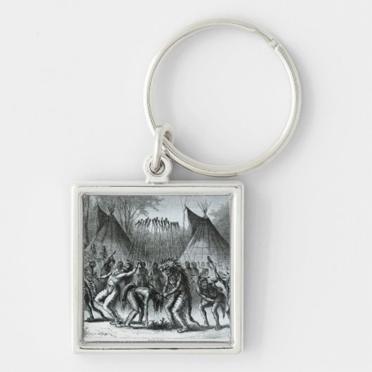 Scalp Dance van 'Schetsen van de Indiase Oorlog' Sleutelhanger (Voorkant)