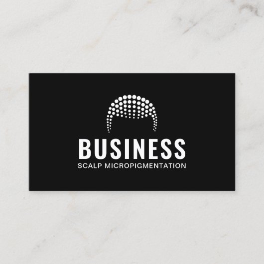 Scalp Micropigmentation Hairlines Tattoo Black Visitekaartje (Voorkant)
