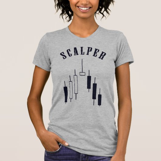 Scalper Kandelaar Grafiek Zwart-wit T-shirt (Voorkant)