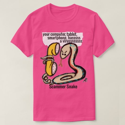 Scammer Snake cybersecurity cybercrime geek T-shirt (Design voorkant)