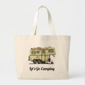 Scamp 5th Wheel Camper RV happy camper Grote Tote Bag (Voorkant)
