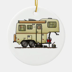 Scamp 5th Wheel Camper RV happy camper Keramisch Ornament