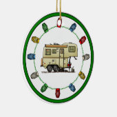 Scamp 5th Wheel Camper RV happy camper Keramisch Ornament (Rechts)