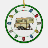 Scamp 5th Wheel Camper RV happy camper Keramisch Ornament (Voorkant)