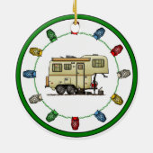 Scamp 5th Wheel Camper RV happy camper Keramisch Ornament (Achterkant)