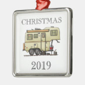 Scamp 5th Wheel Camper RV happy camper Metalen Ornament (Links)