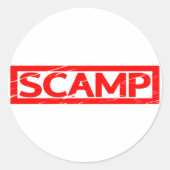 Scamp Stamp Ronde Sticker (Voorkant)