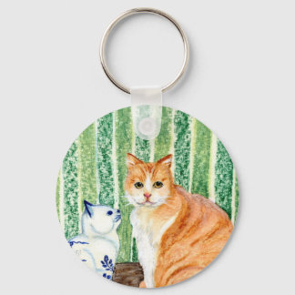 Scampy met delfts blue cat-1.jpg sleutelhanger