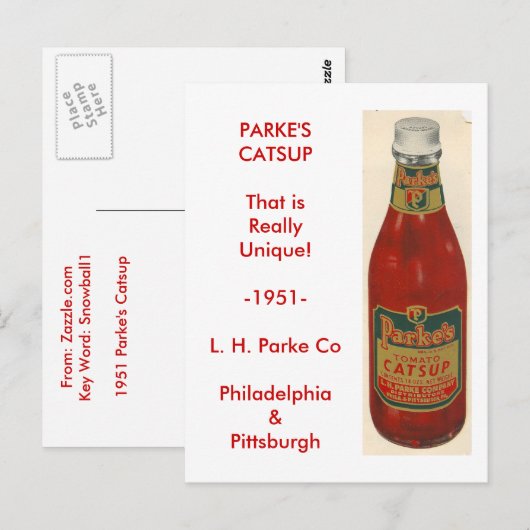 scan0001, de KETCHUP van PARKE Briefkaart (Voorkant / Achterkant)