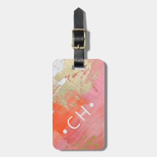 Scan als verloren aangepaste QR-code Monogram Mode Bagagelabel (Voorkant verticaal)