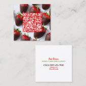 Scan Code Chocolade Aardbeien Vierkante Visitekaartje (Voorkant / Achterkant)