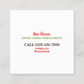 Scan Code Chocolade Aardbeien Vierkante Visitekaartje (Achterkant)