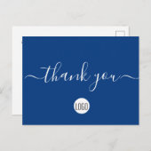 Scan de Code Korting volgende bestelling Blauw Wit Briefkaart (Voorkant / Achterkant)