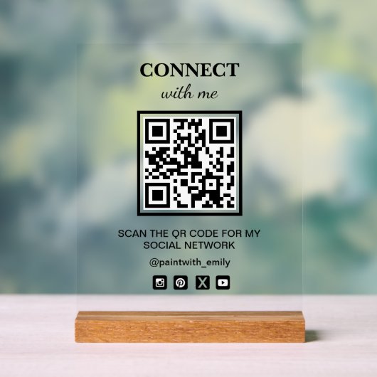 Scan de QR-code voor mijn sociale wifi-netwerk Acryl Bord (Neutraal)