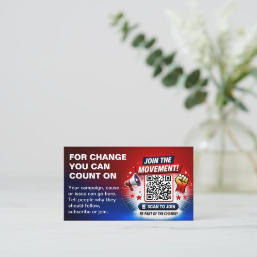 Scan for Change QR Code Design Template Visitekaartje (Staand voorkant)