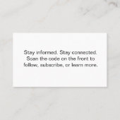 Scan for Change QR Code Design Template Visitekaartje (Achterkant)