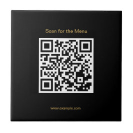 Scan for the Menu Stylish QR Code Ceramic Tile Tegeltje