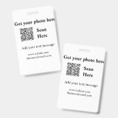 Scan je foto QR-code website e-mailadres toevoegen Badge (Voor- en achterkant)
