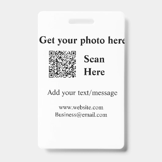 Scan je foto QR-code website e-mailadres toevoegen Badge (Voorzijde)