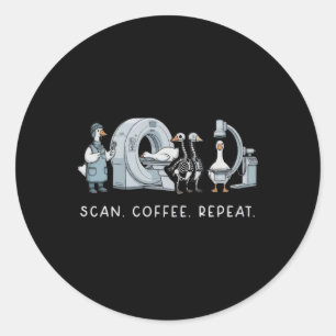 Scan Koffie Herhaal Leven In Radiologie Grappige V Ronde Sticker