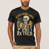 Scan Label Boo Rx Tech Apotheek Halloween T-shirt (Voorkant)