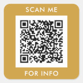 Scan Me Aangepaste QR-code Tekst Sjabloon Vierkante Sticker (Voorkant)