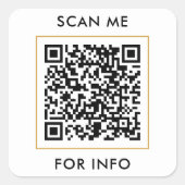 Scan Me Aangepaste QR-code Tekst Sjabloon Vierkante Sticker (Voorkant)