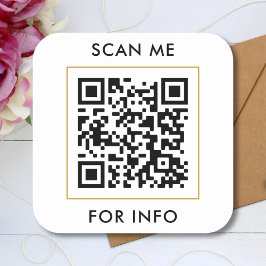 Scan me Aangepaste QR-codetekst Sjabloon Vierkante Sticker